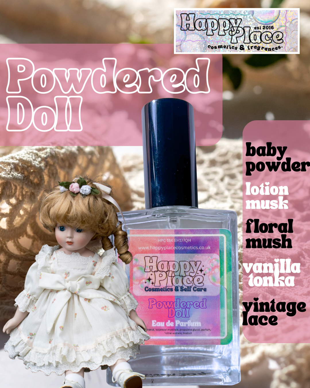 ‘Powdered Doll’ Happy Place Fragrance- Eau De Parfum