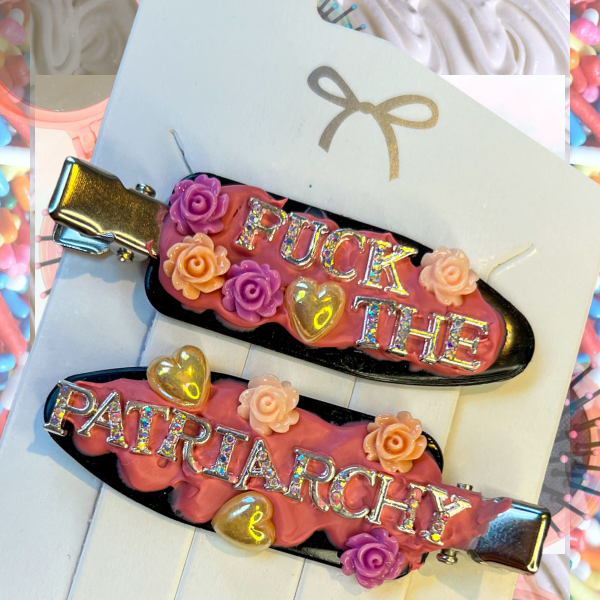 GRWM Handmade Hair Clips - Fck The Patriarchy