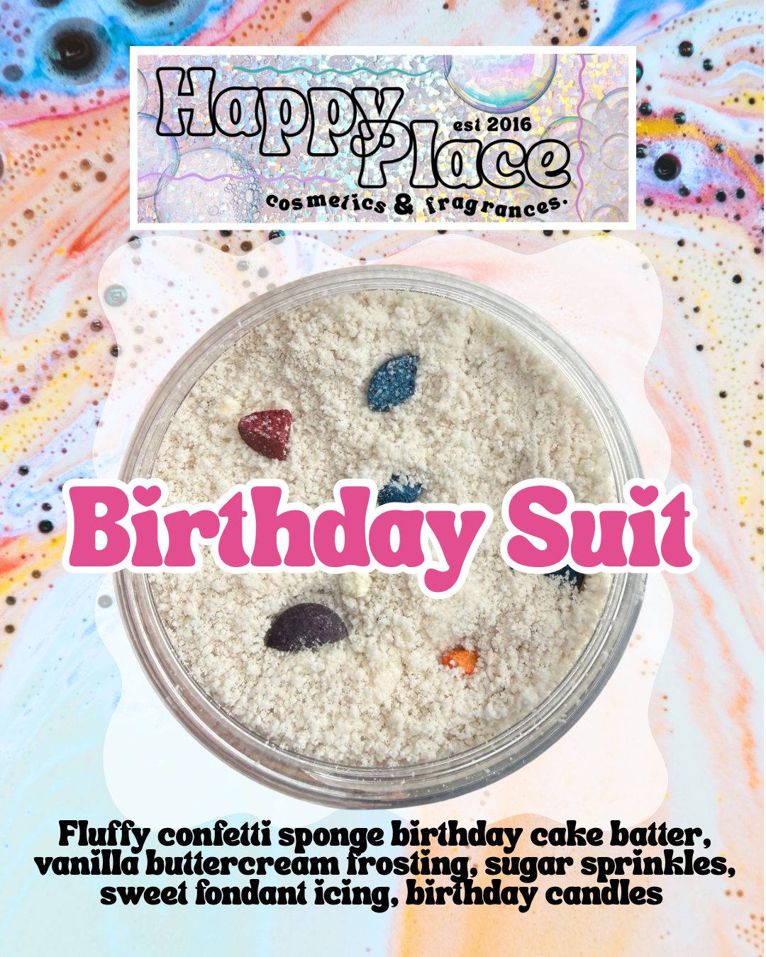 ‘Birthday Suit’ Sprinkle Soak Bath Bomb Powder