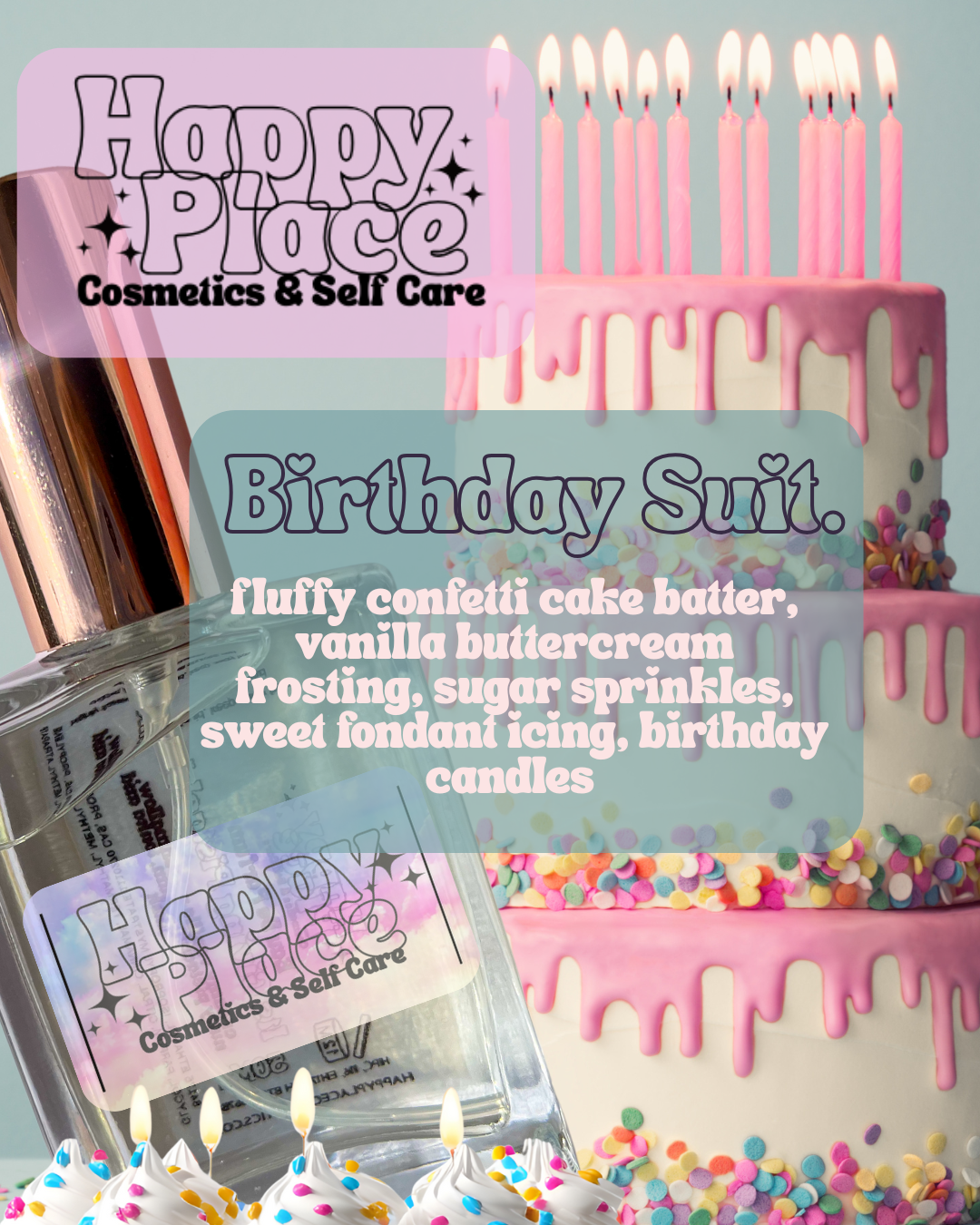 ‘Birthday Suit.’ Happy Place Fragrance- Eau De Parfum Travel Size