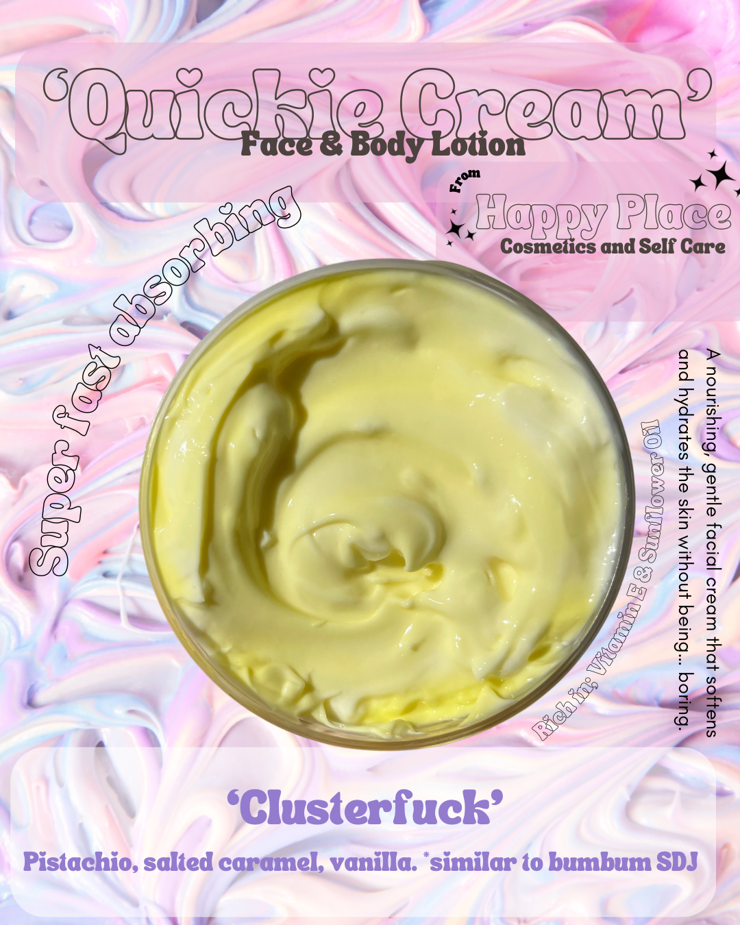 ‘Quickie Cream’ Face & Body Lotion- Clusterfck