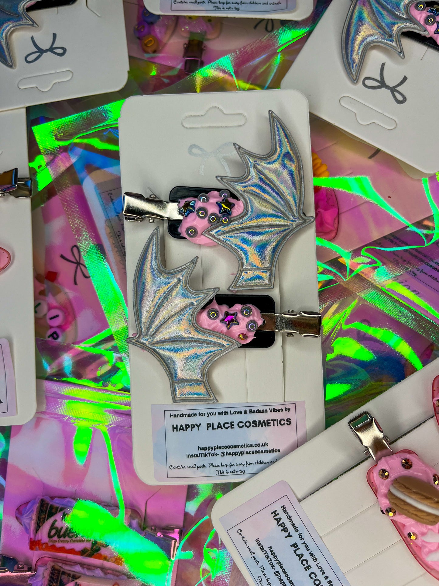 GRWM Clips - Holo Bat Wings