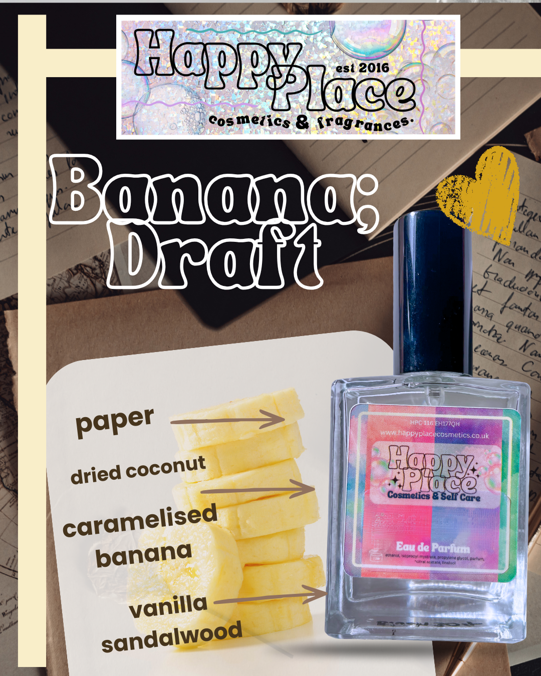 ‘Banana; Draft’ Happy Place Fragrance- Eau De Parfum