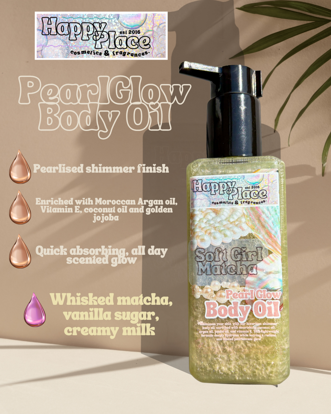 PearlGlow Body Oil- Soft Girl Matcha