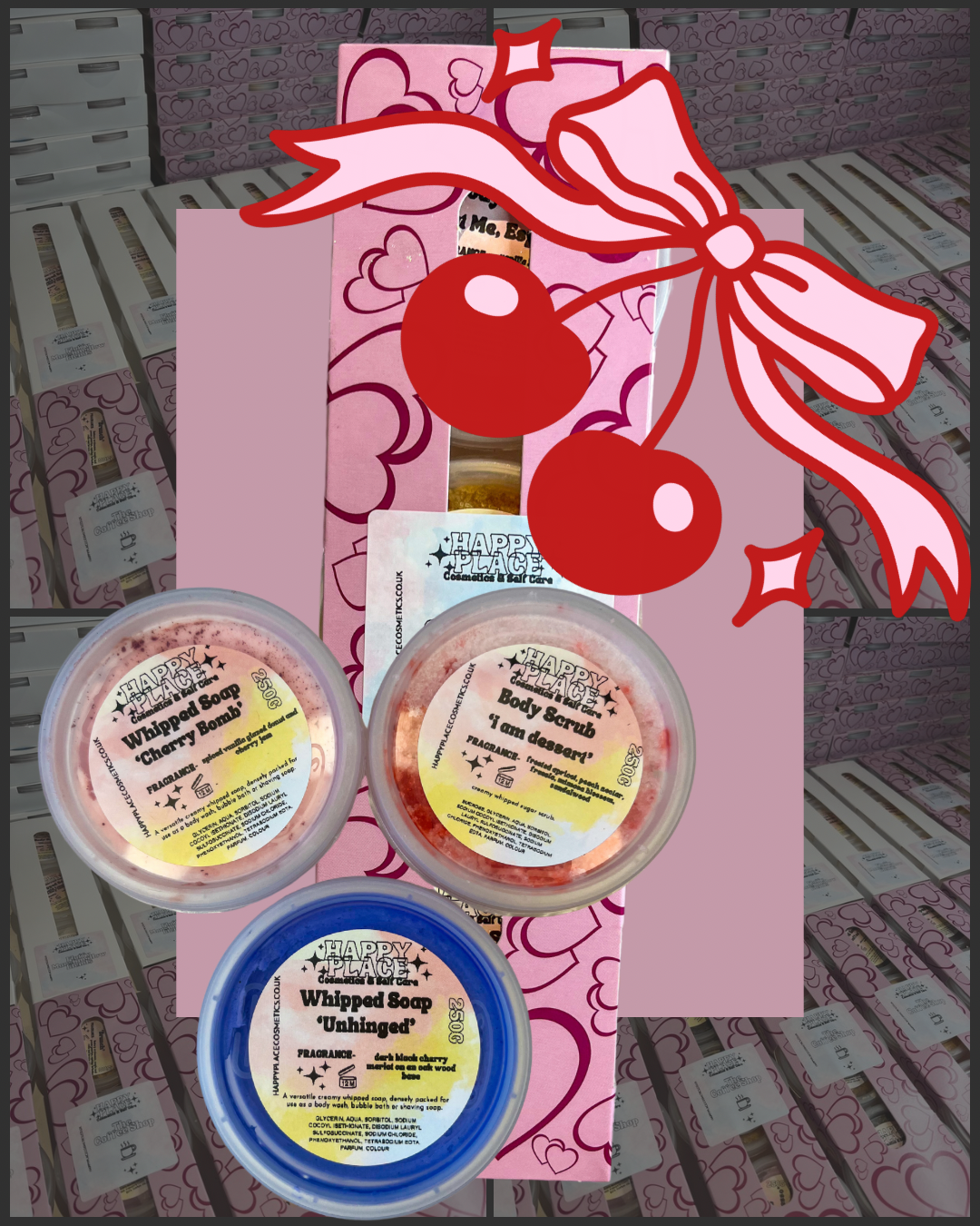 Cheeky Cherries Whipped Soap & Body Scrubs Mini Trio