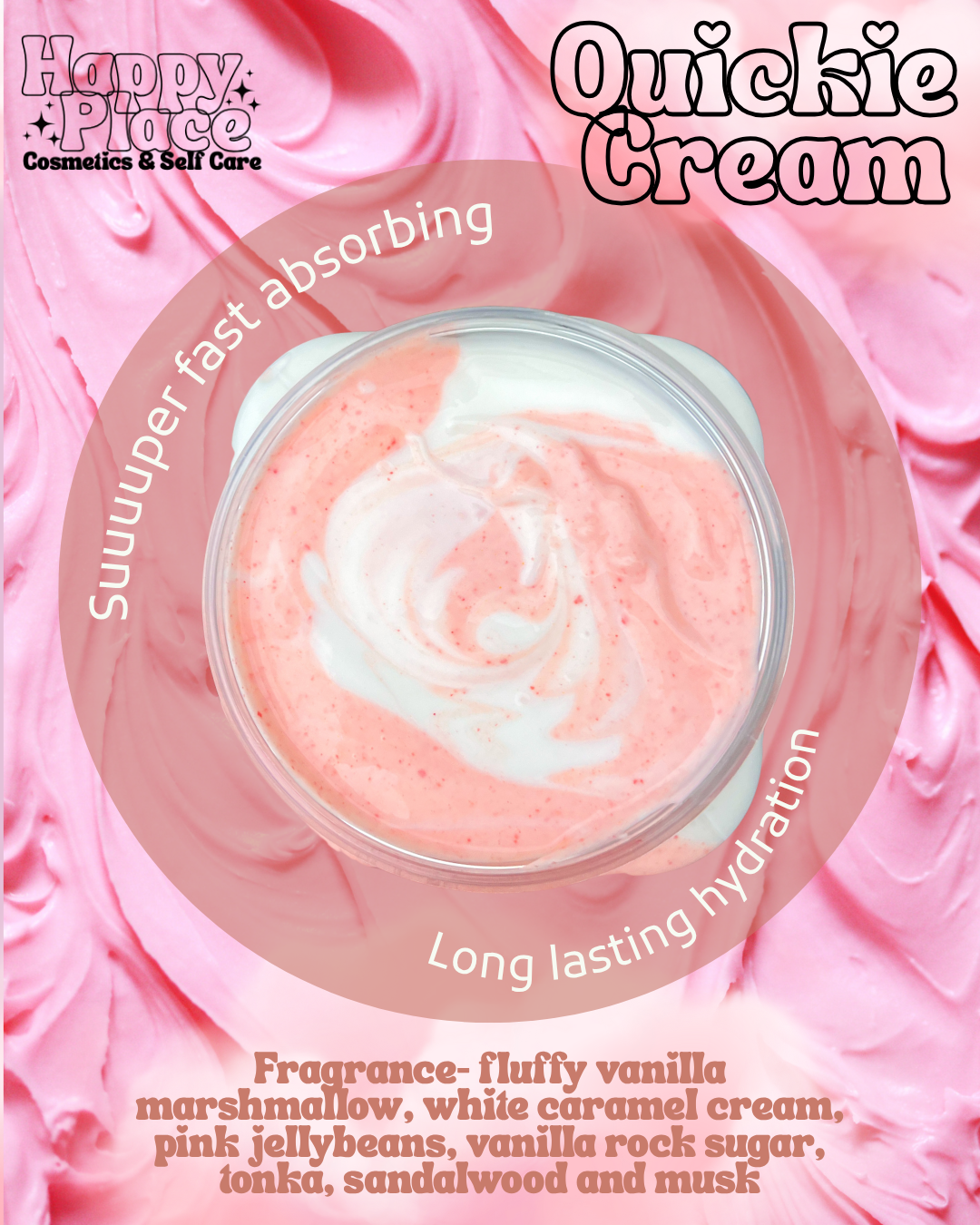 ‘Quickie Cream’ Face & Body Lotion- Mallow Dramatic 230g